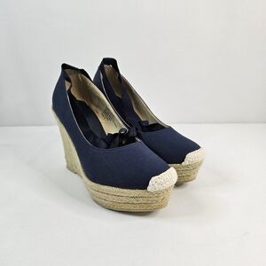 Mossimo Supply Co. Navy Espadrille Wedge Sandals